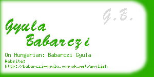 gyula babarczi business card